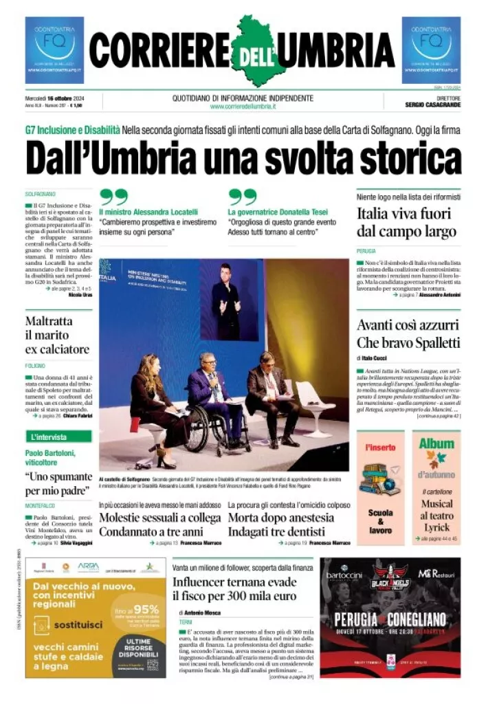 Prima-pagina-corriere umbria-del-2024-10-16